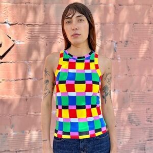 NWT nooworks racer back tank top candy weave medium